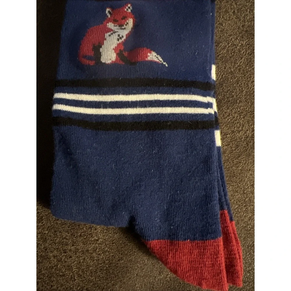 Club Room Men's Holiday Novelty Crew‎ Socks One Size Fox & Stripes